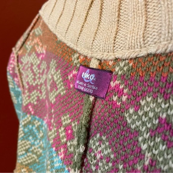 IVKO‎ Women’s Anthropologie Crop Floral Knit Serbian Wool Blend Dreamcoat Jacket
